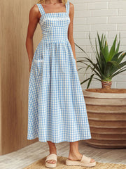 Cyflymder Women s Sleeveless Floral Print Maxi Dress with V-Neckline and Adjustable Spaghetti Straps for Summer Beach Party