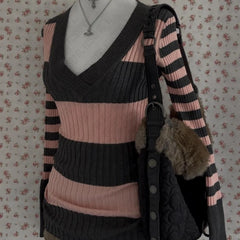 Cyflymder Pink Maiden Long Sleeve Clothing Classic Y2K Fashion Woman Casual Sweater Daily Vintage Sweet Harajuku Cute Knitwear Girly Tops
