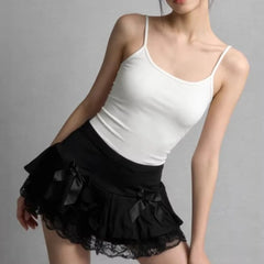 Cyflymder Korean New All Match Lace Edge Design High Street Skirts Y2k Aesthetic Summer Ruffle Slim A-line Short Jupe Tiered Punk Skirt