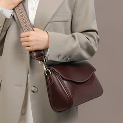 Cyflymder Female purse flap handbag autumn/winter new pu leather crossbody messenger bag large capacity single shoulder pillow bag winered