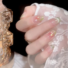 Cyflymder 24Pcs/1Box Fake Nails Art Press On False On Practice Hand For Material Formas Fingernails Fake Products Accessories Pink Design