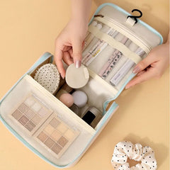 Cyflymder withHanging Hook Toiletry Washbag Large Capacity Waterproof Cosmetic Storage Bag Space Saving Multi-compartment Makeup Bag Women