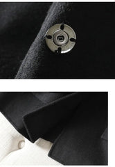 Cyflymder Autumn and Winter New Woolen Vest Women's Mid to Long Style Green Fruit Collar Large Pocket Belt Stylish and Slimming Vest