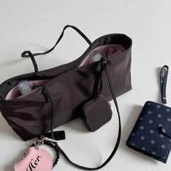 Cyflymder NEW Large Capacity Nylon Canvas Tote Bag Women's Casual Lightweight Handbag Shoulder Bag Magnetic Buckle Closure