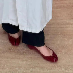 Cyflymder Loafers Tabi Single Flats Patent Leather Mary Jane Wedges Shoes Women Sneakers Shallow Mouth Split Toe Ballet Trainers Summer