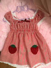 Cyflymder Cute Strawberry Plaid Crop Tops Women Sweet Kawaii Puff Sleeve Lace Bow Blouse New Japanese Style Strawberry Fairy Shirt