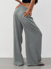 Cyflymder Casual Solid Wide Leg Pants Loose Basic Mid-Waisted Straight Pants Women Spring Autumn Streetwear Ladies