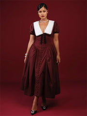 Cyflymder Long Dresses Women Sexy V Neck Short Sleeve Sweet Dress Elegant New in Summer Fashion Street Wear