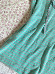 Cyflymder Green Striped O Neck Fashion Versatile Short Sleeved T-shirt Women Summer New Outfit Wearing Spicy Girl Slim Top Ins