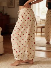 Cyflymder Women s Lightweight Floral Print Lounge Pants with Adjustable Drawstring Waistband and Wide Leg Design for Comfortable Spring