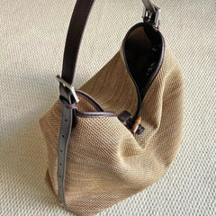 Cyflymder Women's Large Capacity Woven Leather Tote Bag Vacation Casual Aesthetic Daily Beach Shoulder Bag Summer New Handbags