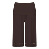Cyflymder Women Sexy y2k Low Waist Capri Leggings Yoga Pants Solid Color Elastic Waist Fold Over Stretch Going Out Cropped Pants Bottoms