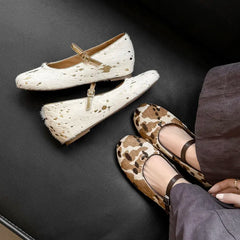 Cyflymder Autumn Horsehair Shallow Flats Slip On Leisure Mary Jeans Single Shoes Height Increased Outside Footwear Chaussure Femmes