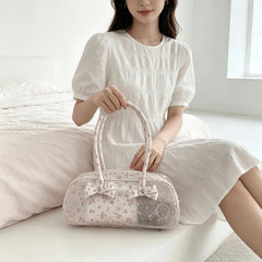 Cyflymder Retro Harajuku Floral Jelly Handbag Women Bow Large Capacity Transparent PVC Underarm Bag Ladies Sweet Cute Shoulder Bags Chic