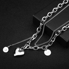 Cyflymder New Love Necklace For Women Hip Hop Streetwear Light Luxury Choker Colorproof Layered Chain Gift