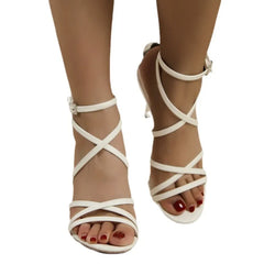 Cyflymder High Heel Bule Sandles Women's Faion Diamond Cubic Silicone round Head Rubber Outsole Comfortable Bridal Wedding Footwear