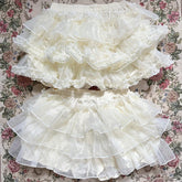Cyflymder Japanese Sweet Lolita Lace Shorts, Ruffle Cake Safety Shorts, Harajuku Kawaii Shorts, Pumpkin Pants, Cute JK Bloomers, Y2k