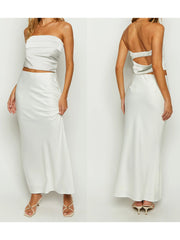 Cyflymder Elegant Floral Print Off-Shoulder Top and High Slit Maxi Skirt Set for Women s Summer Fashion Look