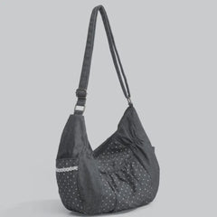 Cyflymder Korean Style Polka Dot Canvas Tote Bag Womem Shoulder Bags Ladies Casual Lazy Versatile Fashion Crossbody Bag for Work Commute