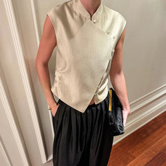 Cyflymder New Fashion Casual Temperament Sleeveless Top Women's Commuting Versatile Solid Color Vest