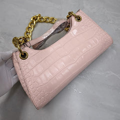 Cyflymder Crocodile Pattern Leather Handbag Y2k Alligator Single Shoulder Bag Fashion Hot Girl Thick Chain Summer Punk Underarm Bag sac