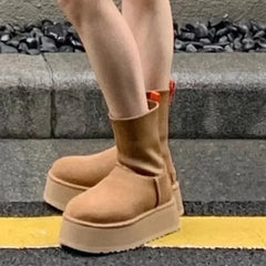 Cyflymder New Women's Winter Simple Zipper Designer Sneakers for Women Retro Solid Color Outdoor Banquet Party Ladies Women's Boots
