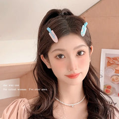 Cyflymder 2pcs Fruit Series Seamless Hair Clips Summer Hairpin No Crease Barrettes Fixed Hair Clip for Girls Hair Accessories
