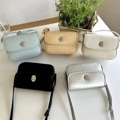 Cyflymder Classic Designer PU Leather Crossbody Bag for Women Travel Handle Handbag Fashion Shoulder Messenger Bag Ladies Small Flap Bags