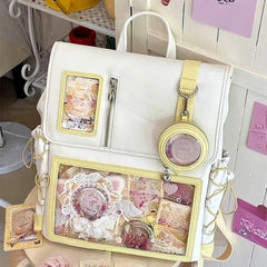 Cyflymder Patchwork Casual Y2k Aesthetic Backpacks Japanese Women Students Transparent Ita Bags Preppy Ins All Match Streetwear Schoolbags