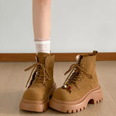 Cyflymder British style Height Increase Women Ankle Boots Fashion Non Slip Ladies Platform Mordern Booties