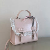 Cyflymder Korean Kawaii Lace Fashion Handbags Women All Match Sweet Mini Backpacks Y2k Aesthetic Casual Simple Schoolbags Trendy Preppy