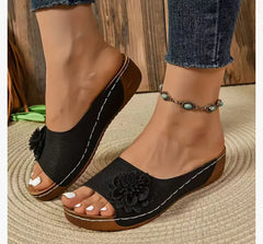 Cyflymder Women's Wedges Sandals Woman applique Shoes Summer for Women Slippers Platform Sandal Ladies Barefoot Comfortable Shoe 44