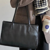 Cyflymder Korean Solid Patent Leather Bright Surface Tote Bag Fashion Large Capacity Commuter Shoulder Bag WomenCasual Handbag Elegant New