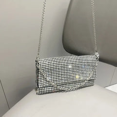 Cyflymder iny Diamond Crossbody Women's Handbag Dinner Bag Chain Mobile Phone Bag Alloy Handbag Clutch for Evening Par