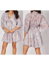 Cyflymder Elegant Floral Print Midi Dress with Long Sleeves and Deep V Neckline Perfect for Fall Parties and Events