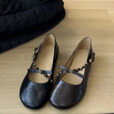 Cyflymder Low Heels PU Slides Rubber Hoof Low Heels Rubber Slides PU