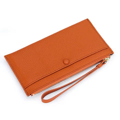 Cyflymder Genuine Leather Women Long Wallet Female Wallets Ladies Clutch Cow Leather Coin Purse Credit Card Holder Wrist phone purse
