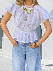 Cyflymder Women s Sleeveless V-Neck Ruffle Hem Floral Print Button Down Casual Tank Top with Adjustable Spaghetti Straps