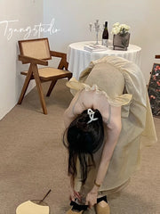 Cyflymder Summer Ruffles Stap Dress Elastic Waist Long Mini Dress vestido festa luxo abendkleider robes de cocktail femmes evening dress