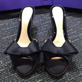 Cyflymder summer new sandals bow slippers fish mouth silk fine heels high Versatile women shoes sex pumps