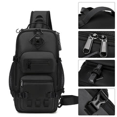 Cyflymder Men's Tactical Chest Bag Multifunctional Sling Backpack Outdoor Hiking Climbing Trekking Rig Pouch Casual Messenger Fanny Pack