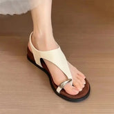 Cyflymder Vintage Flat Toe Herringside Sandals Women's New Summer Holiday Rome Sandals and Slippers for Outer Wear Women Shoes