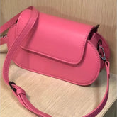 Cyflymder Korean Style Vintage Rose Red Handbag Women Versatile Casual Simple Crossbody Bag Ladies Fashion Leather Baguette Shoulder Bag