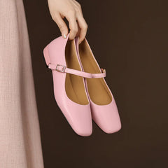 Cyflymder Summer Shoes Ladies Low Heels Female Footwear Shallow Mouth Casual Sneaker Square Toe 2025 Dress Buckle Strap Leisure Spring Sol