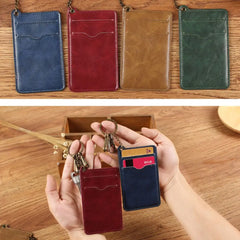 Cyflymder Korean PU Leather Bus Card Double Sided Credit ID Card Bank Card Case Bag Badge Case Keychain Card Holder