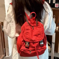 Cyflymder Korean Casual Preppy Backpacks Sweet Y2k Aesthetic Women Schoolbags All Match Ins Simple Fashion Backpack for College Students
