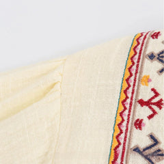 Cyflymder Loose Summer New Women's Dr Embroidered V-ne Vaion Patchwork High Waist Lantern Sve Long Sve Single Piece