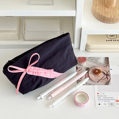 Cyflymder Cute bowknot Pencil Case Large capacity storage bag Pouch Gift for Girls School Office Stationery storage bag Organizer Supplies