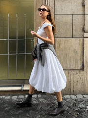 Cyflymder Women Jacquard Off-The-Shoulder Dress Summer New French Hollow Embroidery Slim Flower Bud long Dress Female Banquet Dress