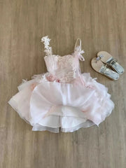 Cyflymder New Pink Fairy Lace Fluffy Mini Dress Girl Summer Sweet Floral Mesh Ruffle Dresses Aesthetic Party Sleeveless Slim Clothing